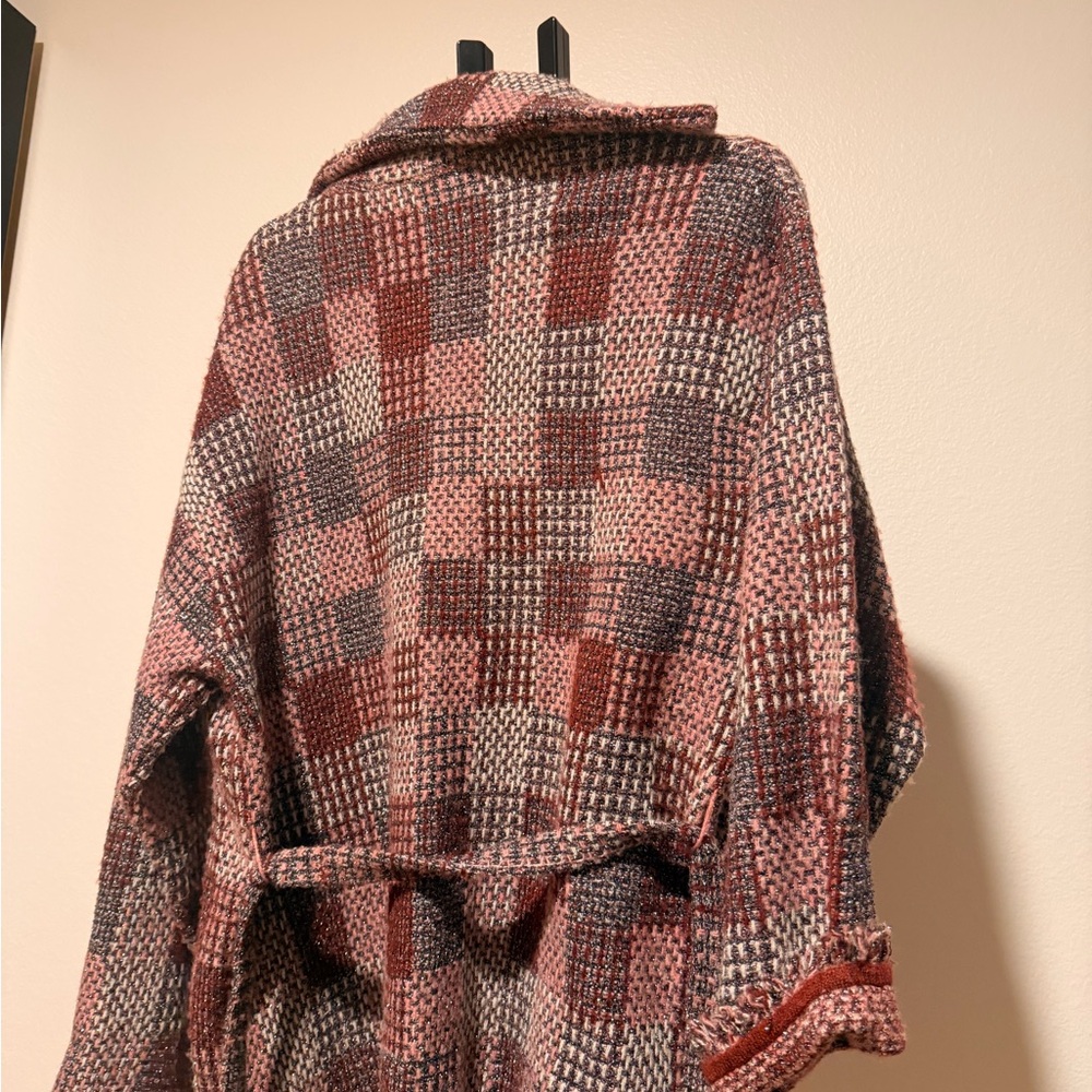 Zara Metalic thread Plaid cardigan